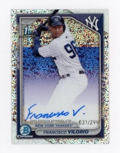 2024 Bowman Cromo FRANCISCO VILORIO 1er AUTÓGRAFO REFRACTOR MOTEADO #/299 - Imagen 1 de 2