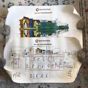Detroit Diesel Allison Transmission MT-643 Diagram Model Lithograph Poster Print - Picture 1 of 20
