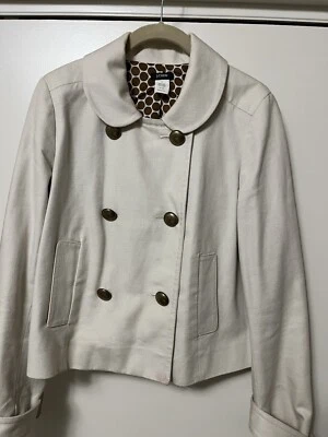 Casaco de lona J Crew 100% algodão tamanho 10 linda jaqueta comprimento quadril peito dbl - Imagem 1 de 4
