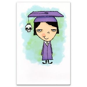 Funny GRADUATION Card Rebel Skull, Cap and Gown by American Greetings + Envelope