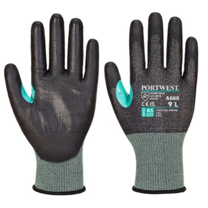 Portwest A660 CS Cut Level E18 PU Palm Reinforced Thumb Crotch Protection Glove - Picture 1 of 3