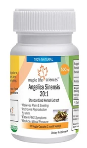 Angelica Sinensis 20:1 Extrakt (Dong Quai) Kapseln 1% Ligustilid Ferulasäure - Bild 1 von 2