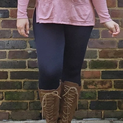 Nuevo Mix Polar Forrado Cintura Alta Leggings Negro Talla Única Foto 1 de 2