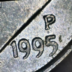 Rare 1995 P Dime, Blob On Earlobe, Die Chip Error - Bild 1 von 22