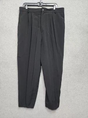 Pantalones cónicos plisados negros Fitting Image para mujer talla grande 32 - cintura elástica Foto 1 de 4