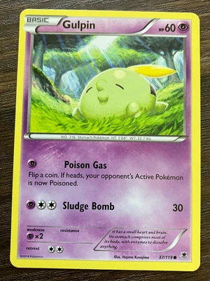 NM  Gulpin 37/119 - 2014 Pokemon Phantom Forces Common Card - CLEAN - Image 1 of 2