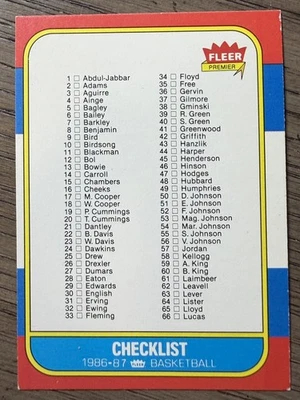 Lista de verificación Fleer 1986-87 #132 -ex-nm bien centrada sin marcar Foto 1 de 2