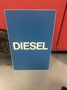 Vintage Diesel Fuel Petrol Pump Plastic Sign 50x75cm Possibly From Shell 70s 80s - Picture 1 of 4