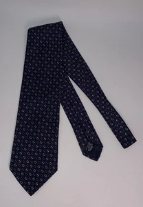Giorgio Armani Men’s 100% Silk Tie Blue / Brown Geometric Pattern 58”x3.75” - Picture 1 of 6
