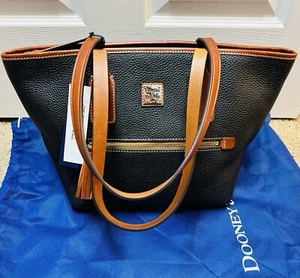 NWT Dooney & Bourke Pebble Grain Small Tote RP $268 Black Leather - Picture 1 of 4