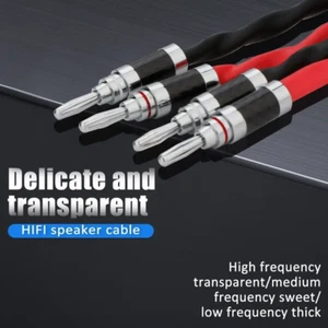 Paar Audiophile OCC versilbert Audio Lautsprecherkabel für Verstärker - Bild 1 von 10