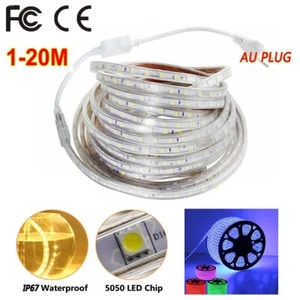 220V-240V SMD 5050 Waterproof led strip 60leds/m Flexible tape Rope light 1-20M - Picture 1 of 18