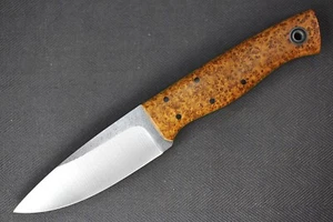 Fiddleback Forge Bushfinger by Andy Roy .16" 01 Blade Full Black Ash Wood Handle - Picture 1 of 13