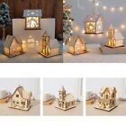Wood Color Christmas Luxury Bungalow Wooden Luminous House  Decorations Home