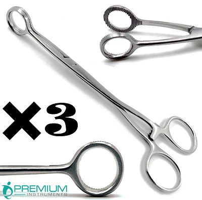 3x Pinzas de agarre de lengua Collins mandíbulas de 6,5" instrumentos quirúrgicos de 20 mm Foto 1 de 4