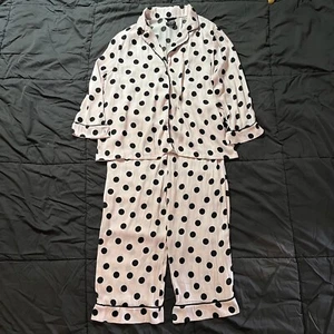 Kate Spade New York rosa & schwarz gepunktet weich Lounge Pyjama Set, Größe XL - Bild 1 von 8