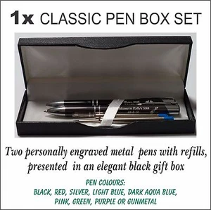 Personalised Engraved Metal Pen Gift Box Set Wedding Favour Bomboniere - Picture 1 of 4