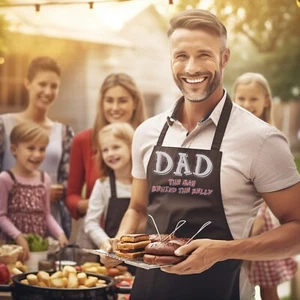 Dad The Man Behind The Belly New Fathers day BBQ Apron For Dad, Cooking Apron - Picture 1 of 5