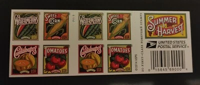 US Stamps Scott # 5004-5007b Booklet Of 20 MNH, Summer Harvest, Free Shipping! - Image 1 of 2
