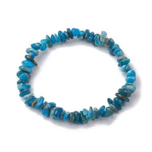 Natural Apatite Chip Gemstone Bead Stretch Bracelet UK - Picture 1 of 4