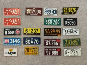 1953-1955 Wheaties Cereal Mini Metal License Plate Misc. Lot of 19 - Picture 1 of 1