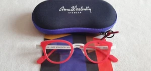 Monturas de gafas de gato Anne & Valentin rojo/blanco. FEIST. Nuevo. - Imagen 1 de 10