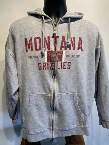 University Of Montana Grizzlies NCAA Football Hooded Full Zip Sweatshirt Mens XL Cover