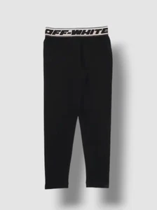 $261 Off-White Kids Girls' Black Logo Waistband Leggings Size 4 - Picture 1 of 3