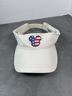 华特迪士尼沃尔德米老鼠美国国旗遮阳白色帽子仿旧 — 第 1/4 张图片