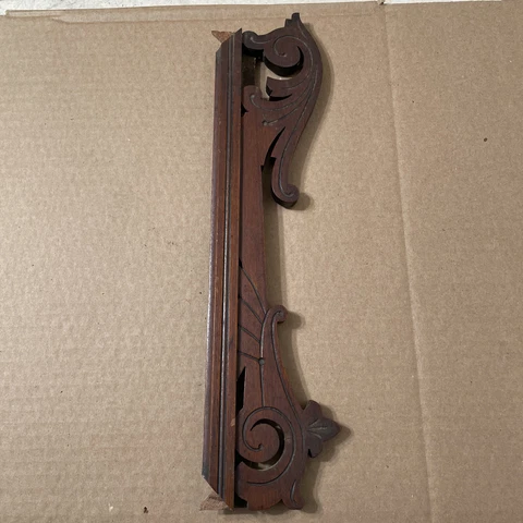 Antique Seth Thomas Newark Parlor Clock Ornate Wood Side Trim Door Frame Part Cover