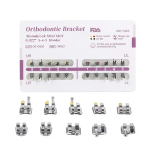 Dental Orthodontic MIM Monoblock Brackets Mini MBT 0.022 Hooks 3-4-5 Brace - Picture 1 of 9