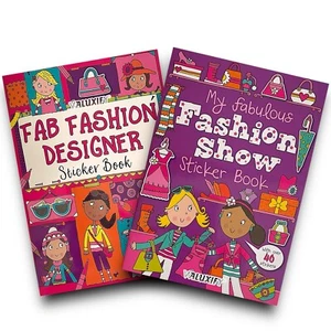 2x Fashion Sticker Books A4 Girls Fun Kids Books Show Activity Stickers Dress Up - Picture 1 of 12
