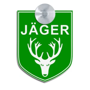 JÄGER, Graviertes Schild für Jäger,Jagd,Förster - auch mit Sauger für Auto,KFZ - Bild 1 von 3