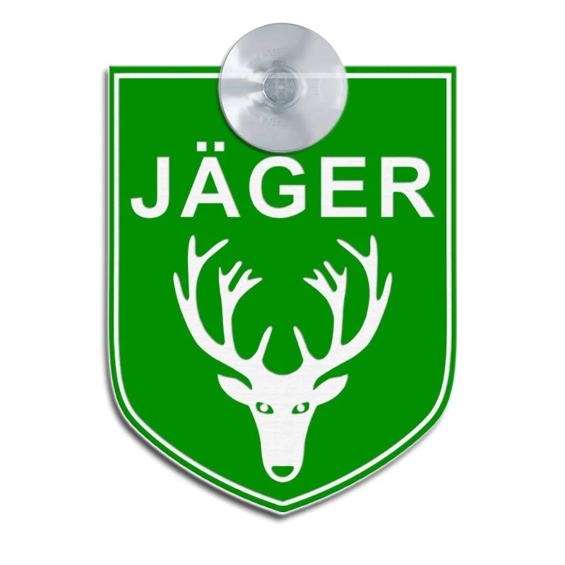 JÄGER, Graviertes Schild für Jäger,Jagd,Förster - auch mit Sauger für Auto,KFZ