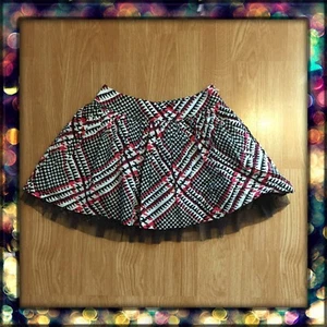 NWT GAP KIDS Plaid Houndstooth HOLIDAY Skirt Tulle GIRLS SZ 6 Ivory Frost - Picture 1 of 9