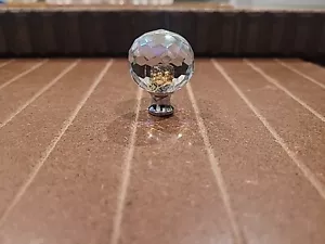 Perillas de cristal facetado redondas de 1 pulgada con cromo pulido. - Imagen 1 de 5