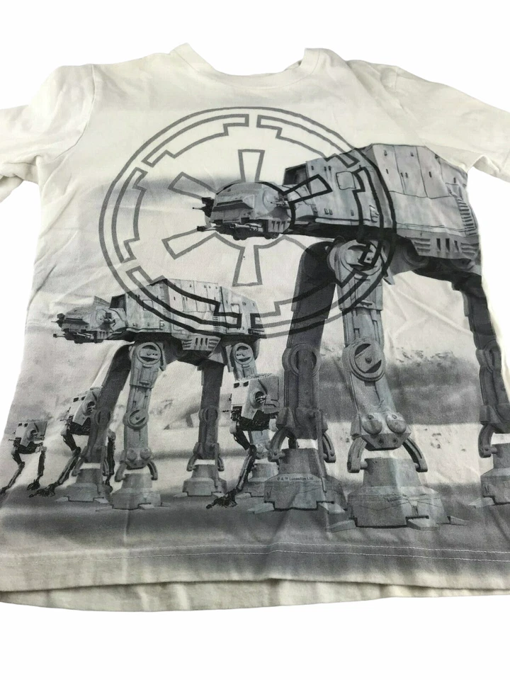 Camiseta antigua azul marino coleccionable talla niño 10/12 grande.  Star Wars.  Blanco Gris Foto 1 de 4