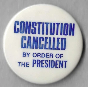1974 Anti Richard Nixon - 1.75"/"Constitution Cancelled" Watergate Button(Pin16) - Picture 1 of 2