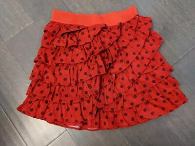 Falda Gap Niños Niñas Roja/Púrpura Polka Perro en Niveles Talla 10 con Cintura Elástica Foto 1 de 4