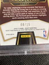 2016 Panini Select 2018 National Pink Prizm /15 Damian Lillard PSA 8 Bucks