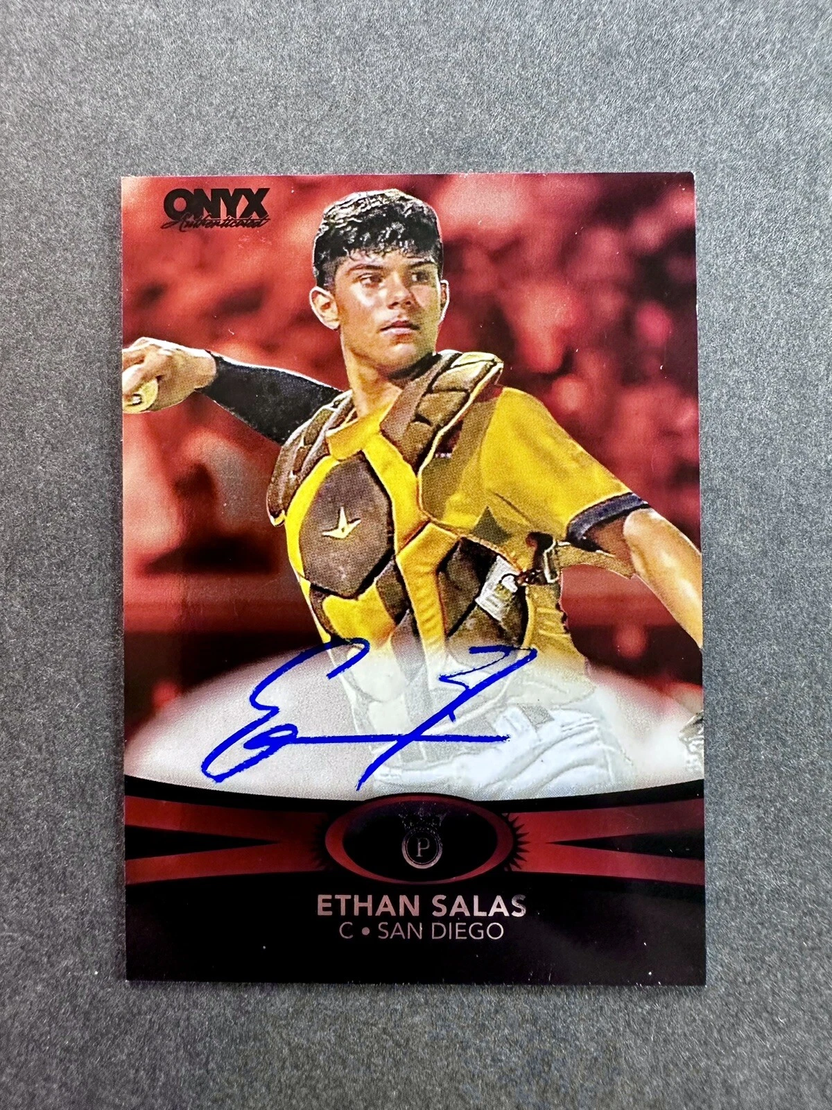 Ethan Salas 2023 Onyx Premium Autograph Red Auto /30 #OPES San Diego Padres