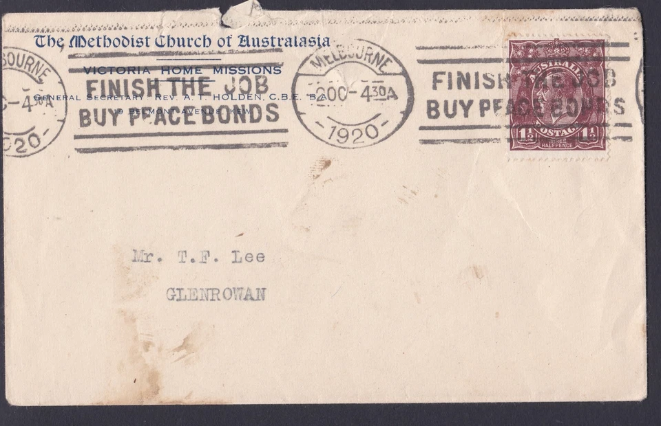 1920 KING GEORGE V PRE-DECIMAL STAMP METHODIST CHURCH COMMERCIAL COVER #B143 - Image 1 of 1