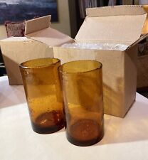 Artland Iris Highball 17-Ounce Amber Set of 2 Brand New In Box