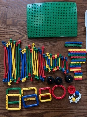 Vintage 1992 Rare Bendits Bendable Construction Building Creative 60+ Pc Toy - Image 1 of 4