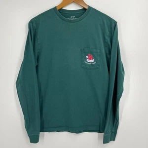 Vineyard Vines Long Sleeve T-Shirt Adult XS Green Double Sided Christmas Logo - Picture 1 of 10