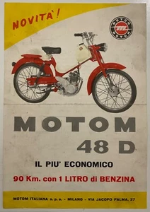 MOTOM ITALIANA SPA MILAN ADVERTISING BROCHURE MOTOM 48D MOTORCYCLE MOTORCYCLES - Picture 1 of 6
