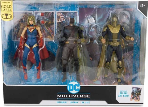 DC Comics Page Punchers Injustice 2 Supergirl, Batman Dr. Fate 3-Pack Mcfarlane Cover