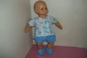 15" Doll Clothes Bunny print TOP & blue PANTIES & BOOTIES fits BITTY BABY - Picture 1 of 2