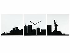 Karlsson Wooden New York Skyline Wall Clock 3 piece approx. 13" squares.