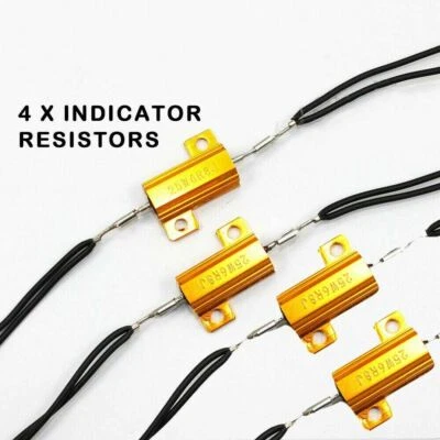 NEW 4 X 25W SIGNAL INDICATOR RESISTORS LED FLASH BLINKERS LOAD MOTORCYCLE BIKE - image 1 of 3